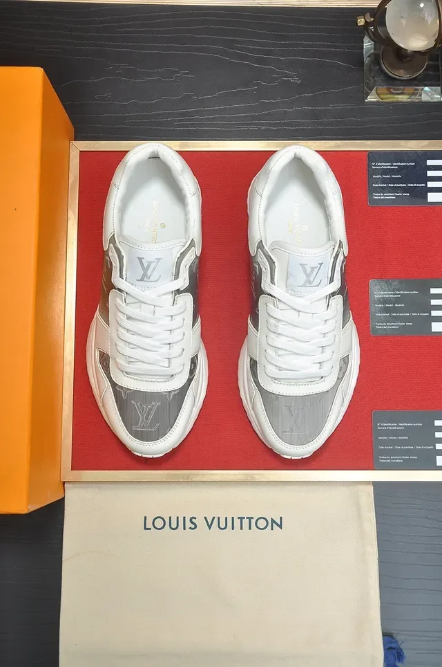 Louis Vuitton White Gray Monogrammed Side Panel Sculpted Midsole Lifestyle Sneakers 5