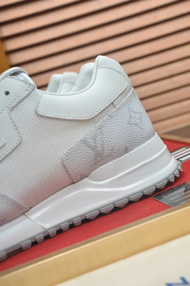 Louis Vuitton White Gray Monogrammed Textile Upper Leather Overlays Lifestyle Sneakers 2
