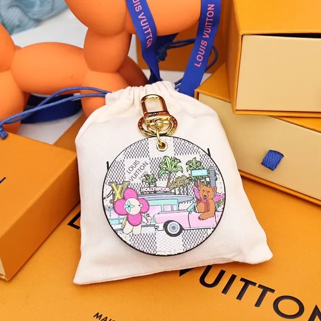 Louis Vuitton White Multicolor Embroidered Circular Charm Drawstring Cotton Pouch Handbag 1