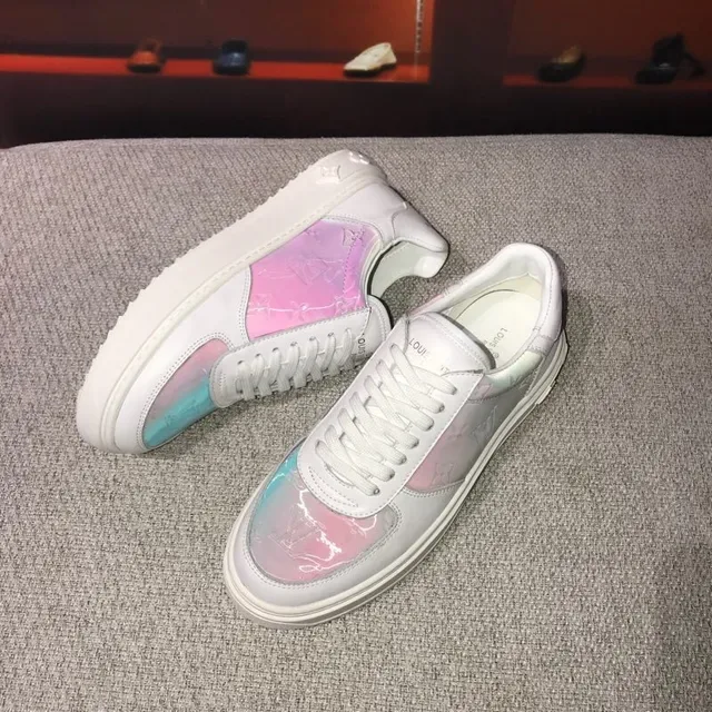 Louis Vuitton White Multicolor Low-Top Iridescent Monogram Panels Lifestyle Sneakers 1