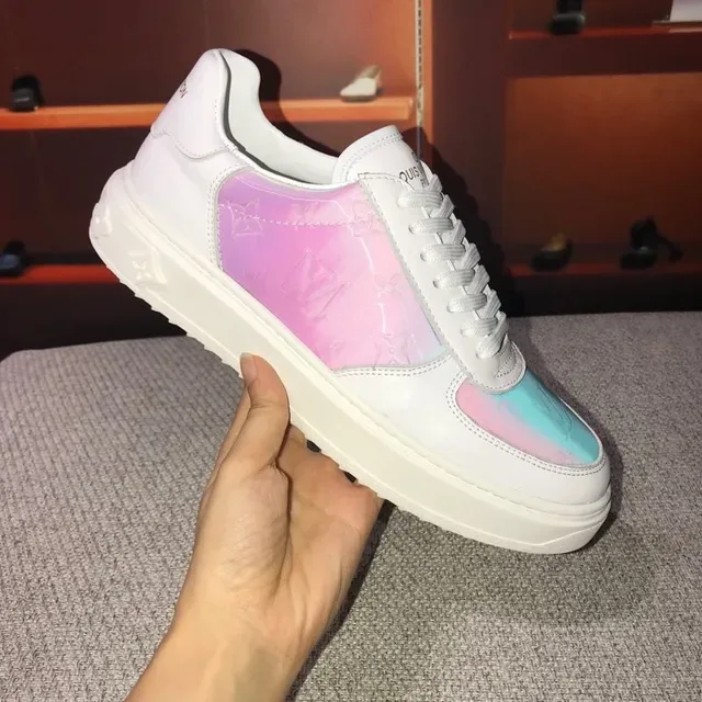 Louis Vuitton White Multicolor Low-Top Iridescent Monogram Panels Lifestyle Sneakers 3