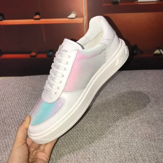 Louis Vuitton White Multicolor Low-Top Iridescent Monogram Panels Lifestyle Sneakers 6