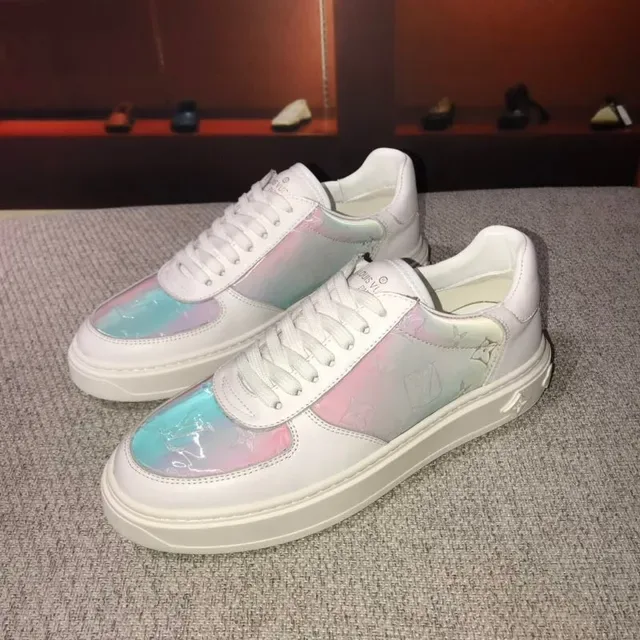 Louis Vuitton White Multicolor Low-Top Iridescent Monogram Panels Lifestyle Sneakers 9