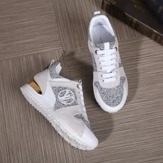 Louis Vuitton Zapatillas Lifestyle Blancas Plateadas Con Brillos De Ante Y Metálicas