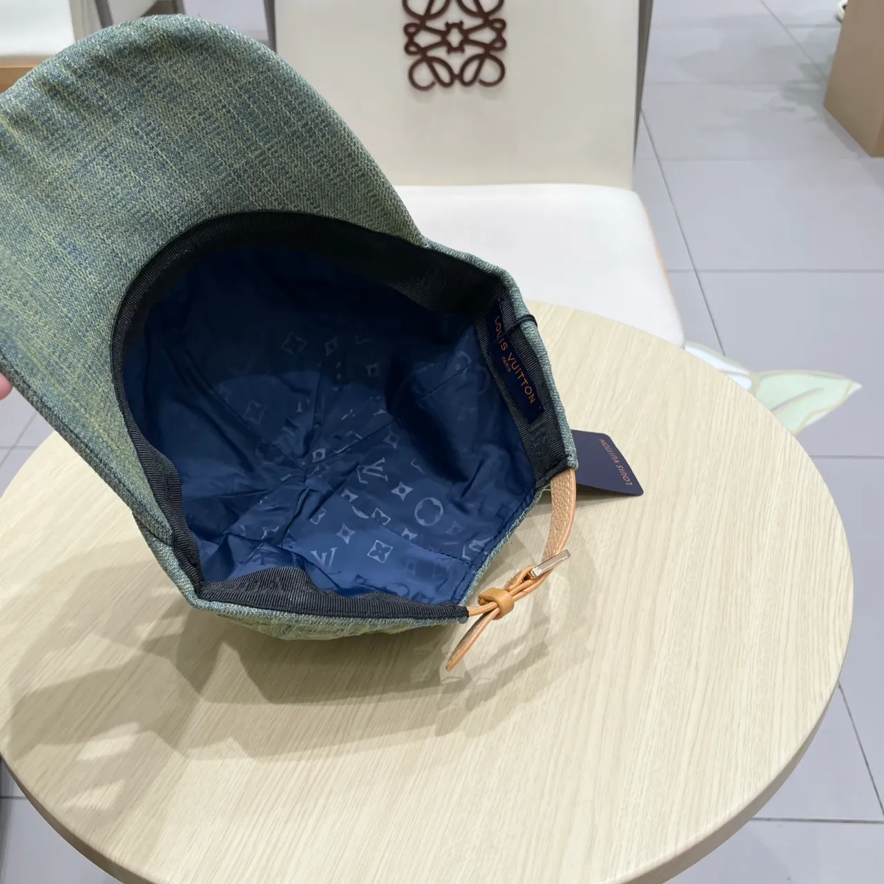 Louis Vuitton casquette de baseball verte tissée 2
