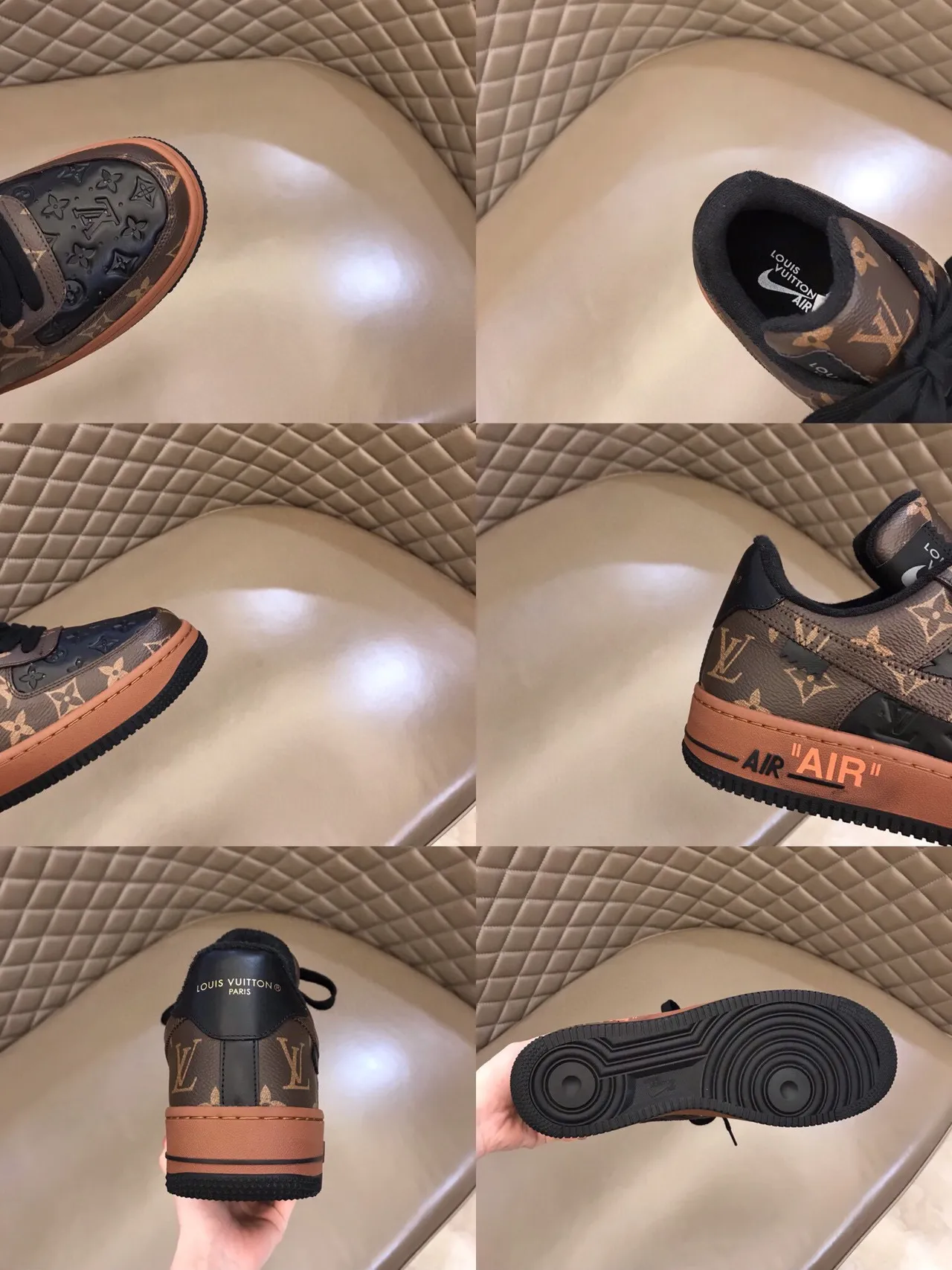 Louis Vuitton x Nike Air Force 1 Monogram Brown Lifestyle Sneakers 2