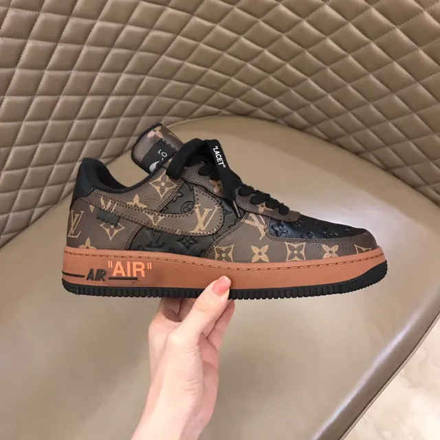 Louis Vuitton x Nike Air Force 1 Monogram Brown Lifestyle Sneakers 5