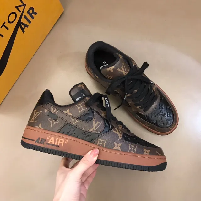 Louis Vuitton x Nike Air Force 1 Monogram Brown Lifestyle Sneakers 7