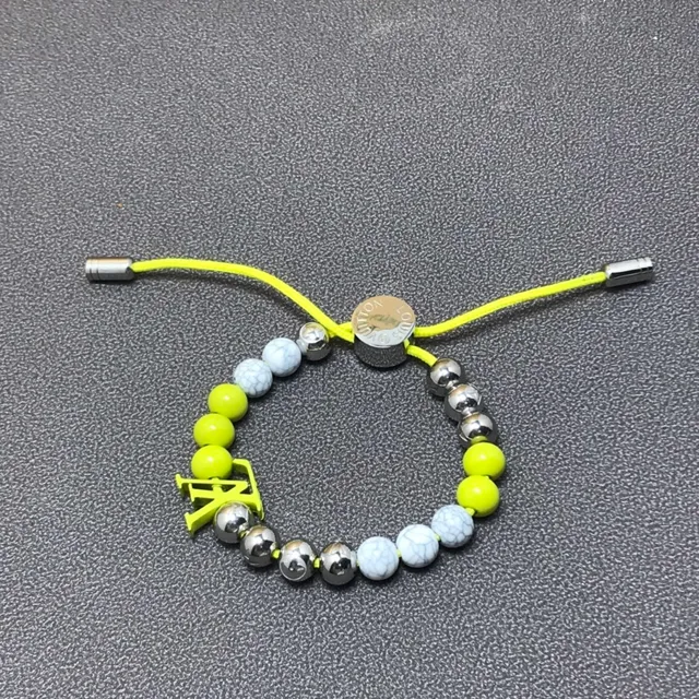 Louis Vuitton Yellow White Adjustable Cord Closure Mixed-Material Beads Bracelet 3