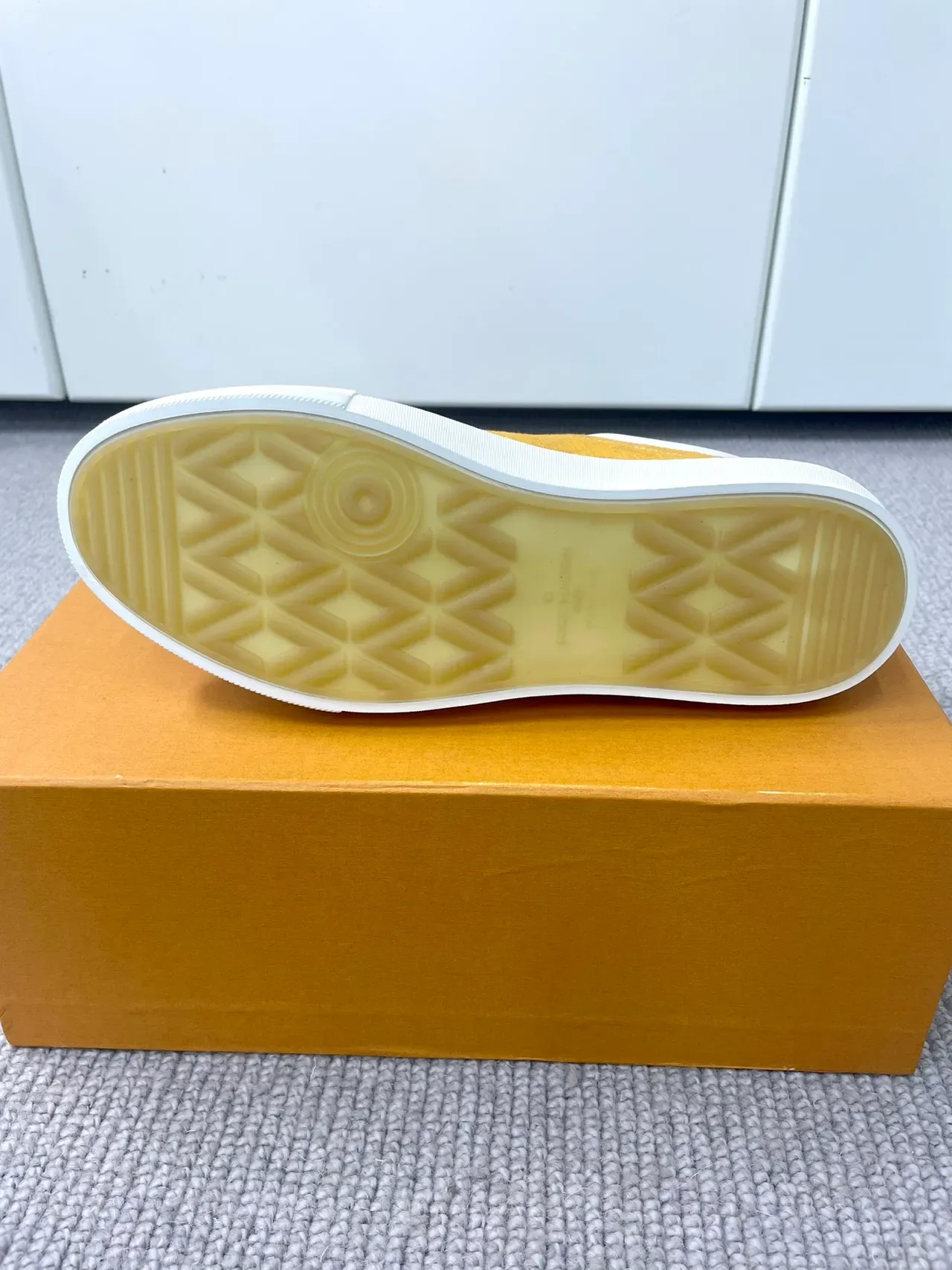 Louis Vuitton Yellow White Monogrammed Canvas Low-Top Lifestyle Sneakers 2