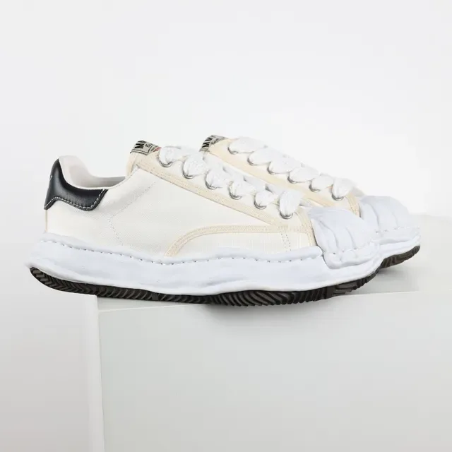 Maison Margiela Beige Black Deconstructed Layered Toe Cap Lifestyle Sneakers 3