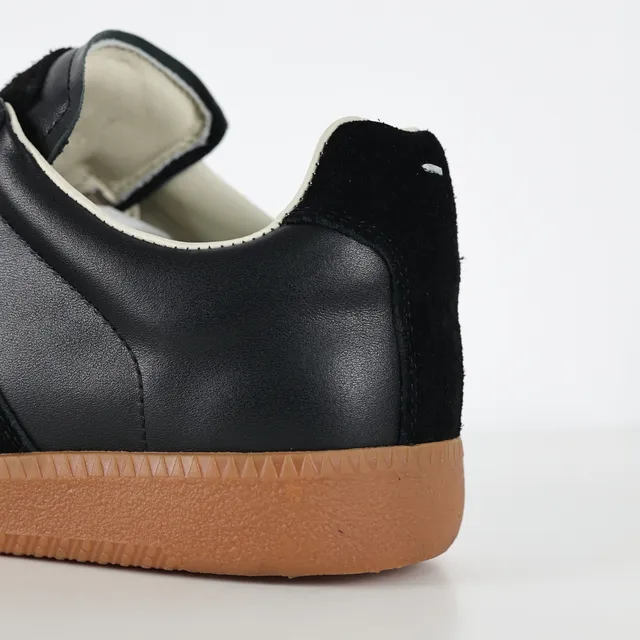 Maison Margiela Black Beige Panelled Suede And Leather Upper Cream Flat Laces Lifestyle Sneakers 4