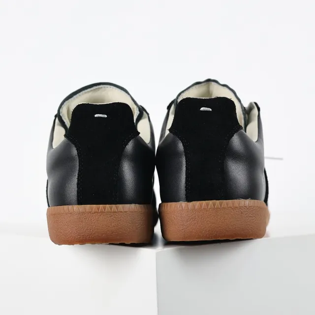 Maison Margiela Black Beige Panelled Suede And Leather Upper Cream Flat Laces Lifestyle Sneakers 8