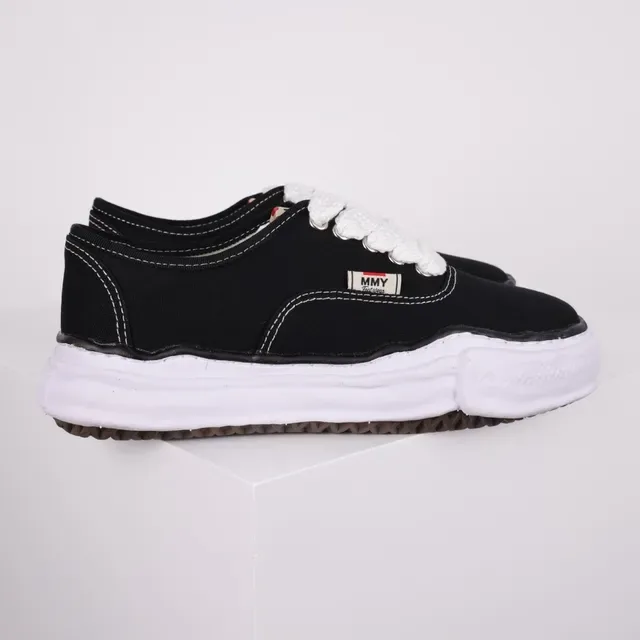 MMY Black White Canvas Upper Thick Wavy Midsole Sneakers 3
