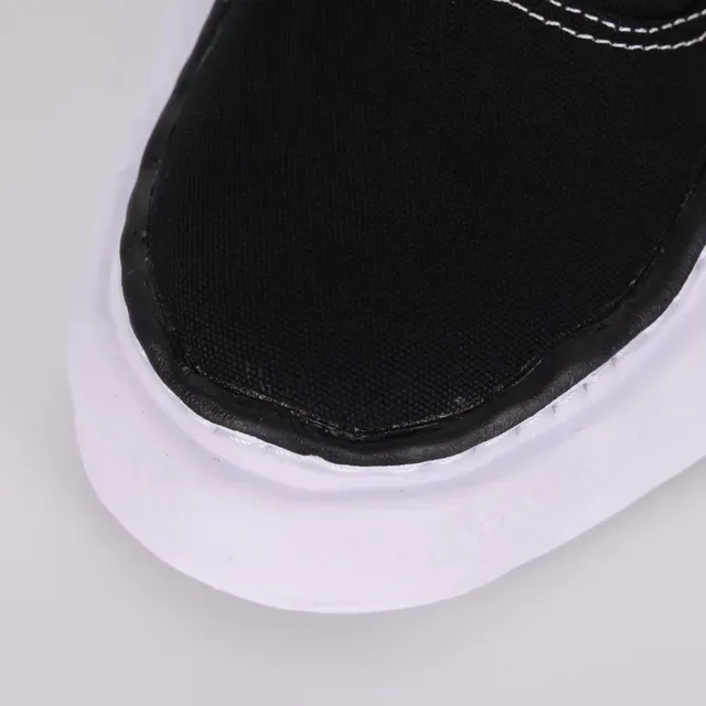 MMY Black White Canvas Upper Thick Wavy Midsole Sneakers 5