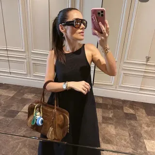 Miu Miu Brown Black Suede Structured Boston Bag