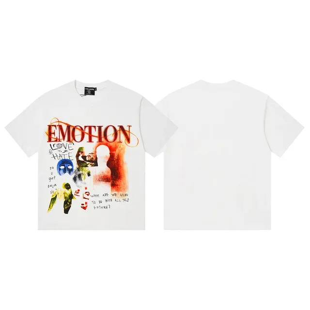 Camiseta branca com estampa gráfica Mixed Emotion Emotion 2