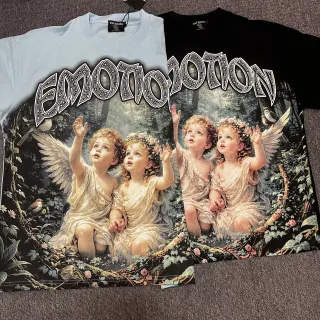 Camiseta de cuello redondo con estampado gráfico Mixed Emotion