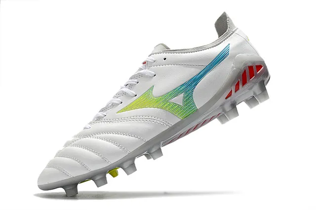 Mizuno White Multicolor Quilted Synthetic Upper Gradient Wave Graphic Firm-Ground Soccer Shoes 3