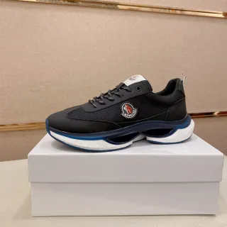 Moncler Black Blue Mesh-Synthetic Upper Sculpted Layered Midsole Chunky Sneakers