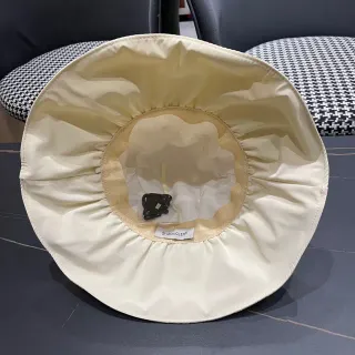 Moncler Cream Wide-Brimmed Soft-Crown Bucket Hat