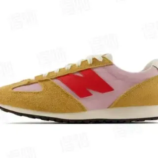 New Balance 327 أصفر خردل وردي أحمر سنيكرز لايف ستايل