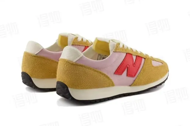 New Balance 327 Jaune moutarde Rose Rouge Sneakers lifestyle 5