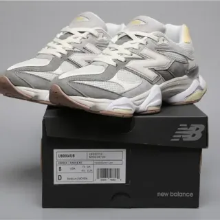 New Balance 9060 Gray White Beige Lifestyle Sneakers