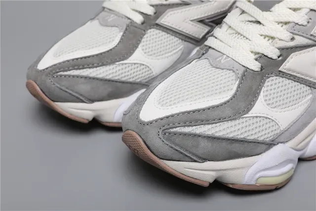 New Balance 9060 رمادي أبيض بيج حذاء رياضي أسلوب حياة 4