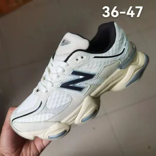 New Balance 9060 أبيض أسود حذاء رياضي سميك
