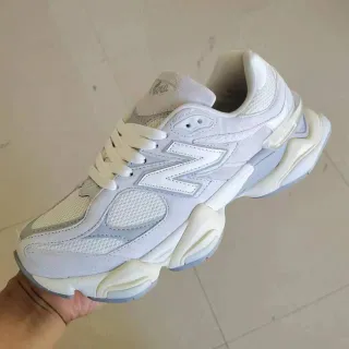New Balance 9060 White and Light Gray Chunky Sneakers
