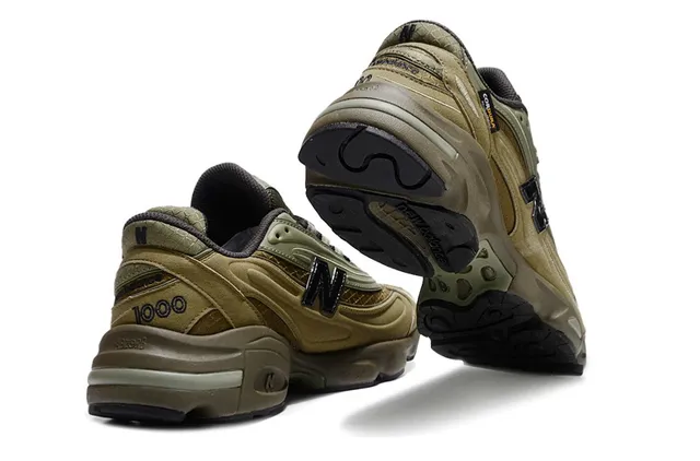 New Balance Vert Militaire Marron Semelle Médiane Épaisse Stratifiée Synthétique Et Daim Supérieur Sneakers Style De Vie 3