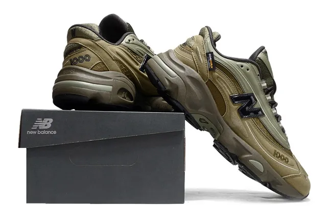 New Balance Vert Militaire Marron Semelle Médiane Épaisse Stratifiée Synthétique Et Daim Supérieur Sneakers Style De Vie 6