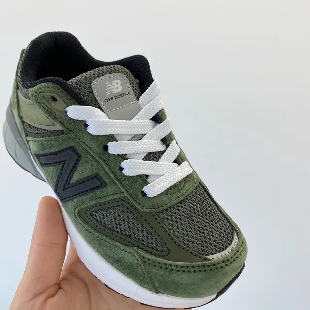 New Balance Vert Militaire Blanc Olive Ante et Mesh Haut Lacets Semelle intermédiaire Sneakers lifestyle 4