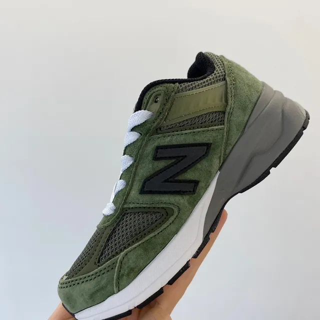 New Balance Vert Militaire Blanc Olive Ante et Mesh Haut Lacets Semelle intermédiaire Sneakers lifestyle 5