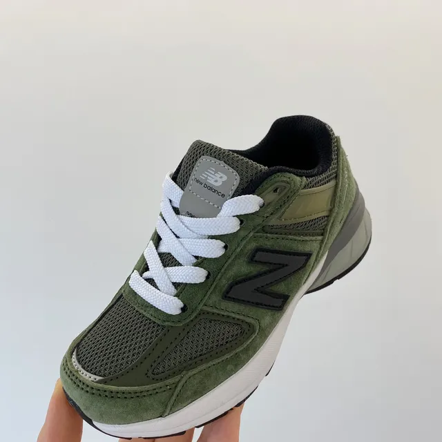 New Balance Vert Militaire Blanc Olive Ante et Mesh Haut Lacets Semelle intermédiaire Sneakers lifestyle 6