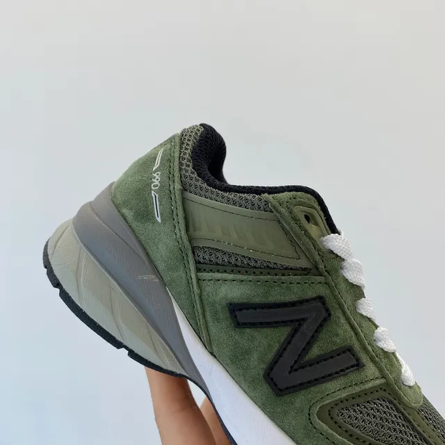 New Balance Vert Militaire Blanc Olive Ante et Mesh Haut Lacets Semelle intermédiaire Sneakers lifestyle 7