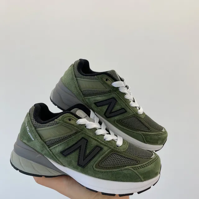New Balance Vert Militaire Blanc Olive Ante et Mesh Haut Lacets Semelle intermédiaire Sneakers lifestyle 11