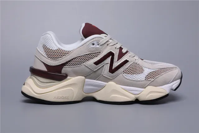 New Balance Beige Bordeaux Chunky Retro Runner Tige Mesh-Suede Híbrido Sneakers Lifestyle 8