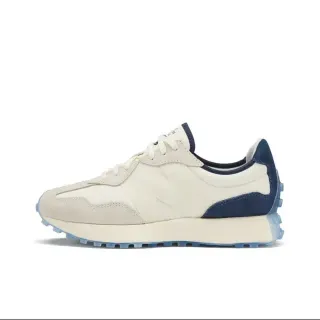 New Balance Beige Navy Layered Suede And Mesh Upper Rounded Toe Lifestyle Sneakers