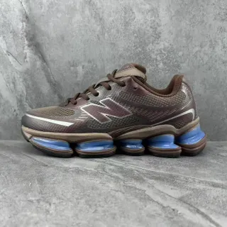 New Balance Brown Blue Mesh And Synthetic Upper Segmented Cushioning Pods Chunky Sneakers