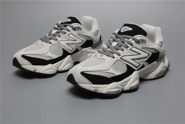 New Balance Gris Noir Semelle Épaisse Asymétrique Maille Et Daim Panneau Chaussures Lifestyle 5