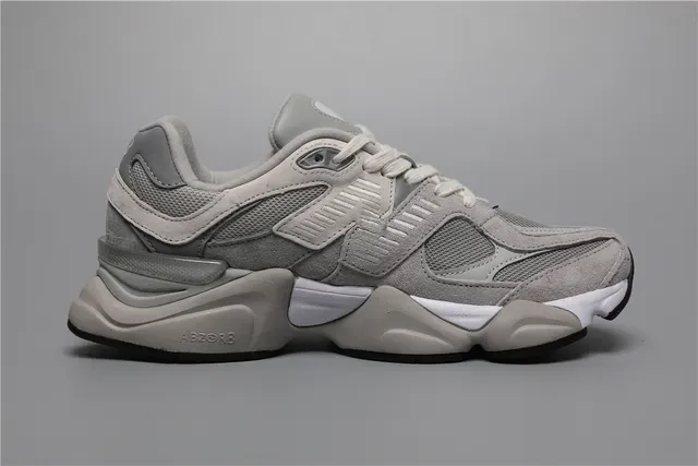 New Balance Gris Blanc Semelle Médiane Sculptée Maille et Daim Tige Sneakers Lifestyle 8