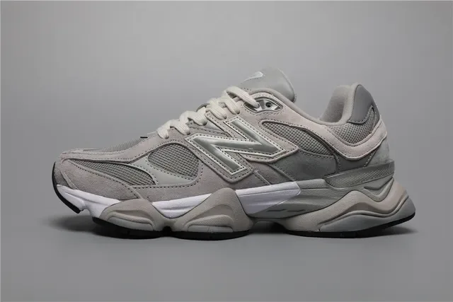 New Balance Gris Blanc Semelle Médiane Sculptée Maille et Daim Tige Sneakers Lifestyle 9