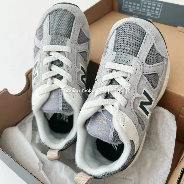 New Balance رمادي أبيض وسط طبقة شبكية و جلد الغزال العلوي حذاء رياضي سميك 11