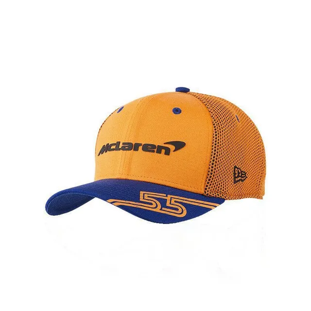 New Era Beige Blue Structured Six-Panel Flat Brim Baseball Cap 21