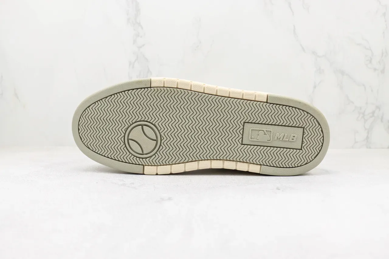 New Era Crossover Bege Cinza Low-Top Plataforma Oversized NY Logo Sneakers Lifestyle 8