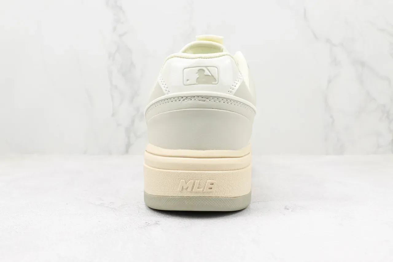 New Era Crossover Bege Cinza Low-Top Plataforma Oversized NY Logo Sneakers Lifestyle 9