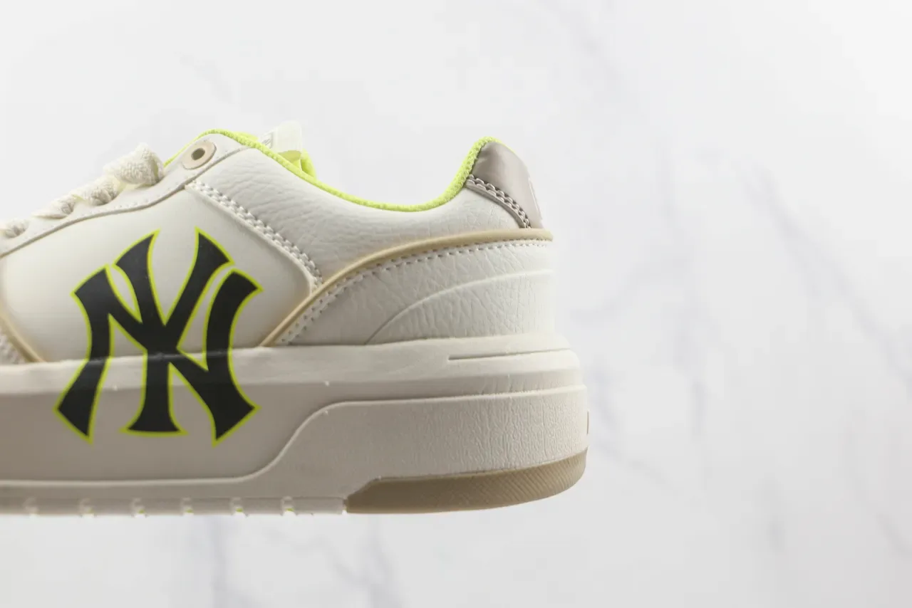 New Era MLB Lifestyle Sneaker White Yellow Low-Top Platform Leather-Textured Upper Lifestyle Sneakers 7