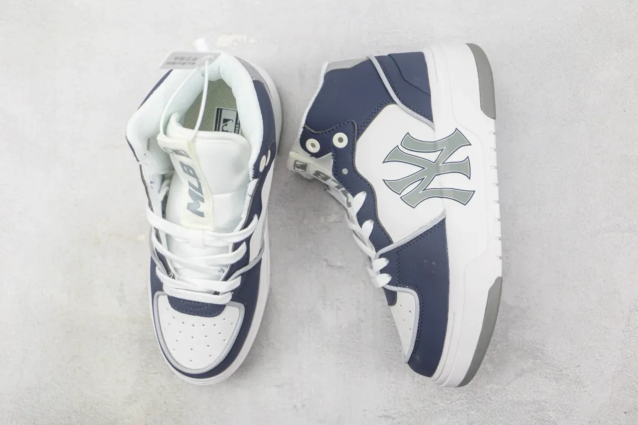 New Era Navy and White NY Logo High-Top Lifestyle Sneaker 3